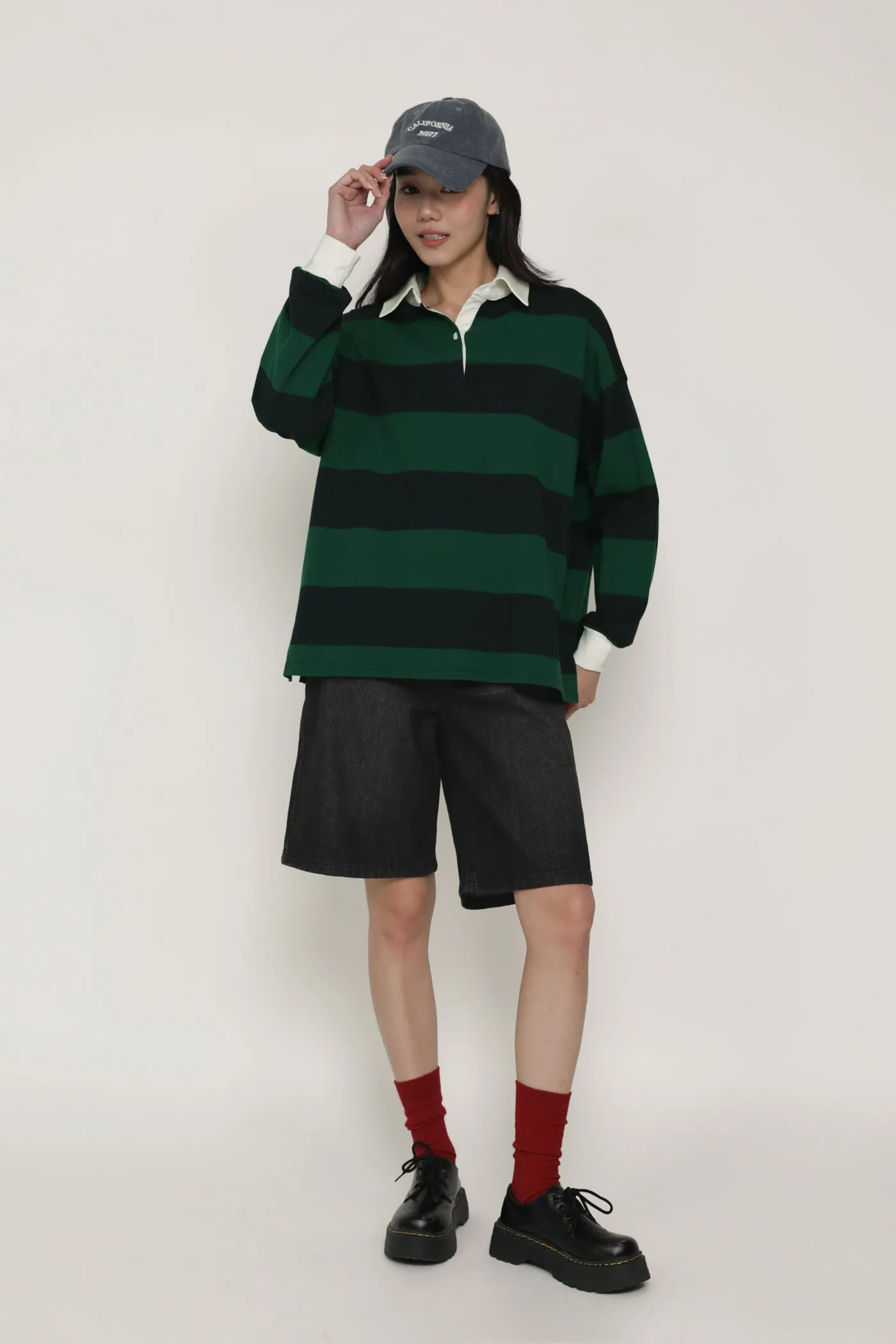Leonard Oversized Long Sleeve Polo Shirt