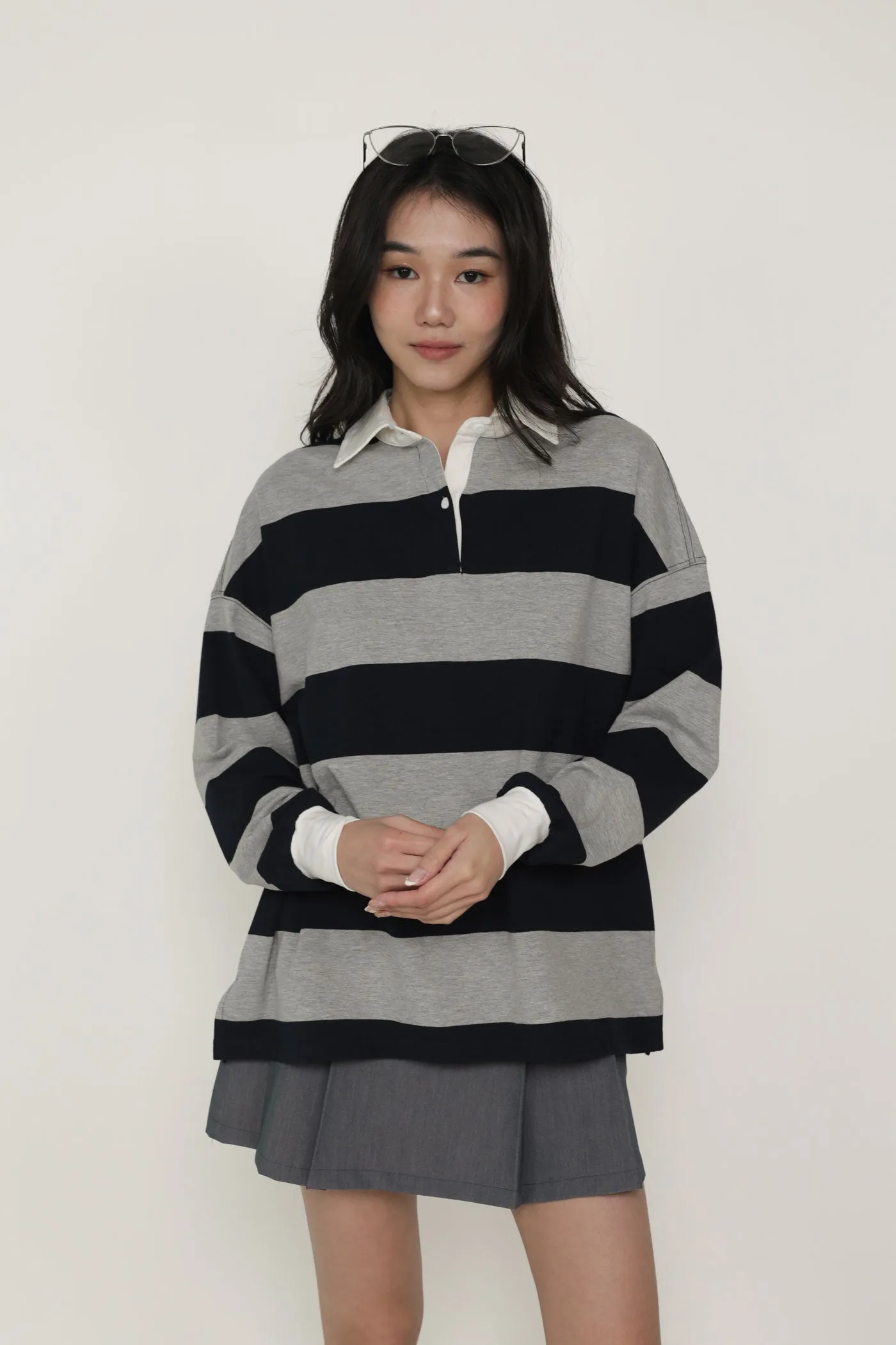 Leonard Oversized Long Sleeve Polo Shirt