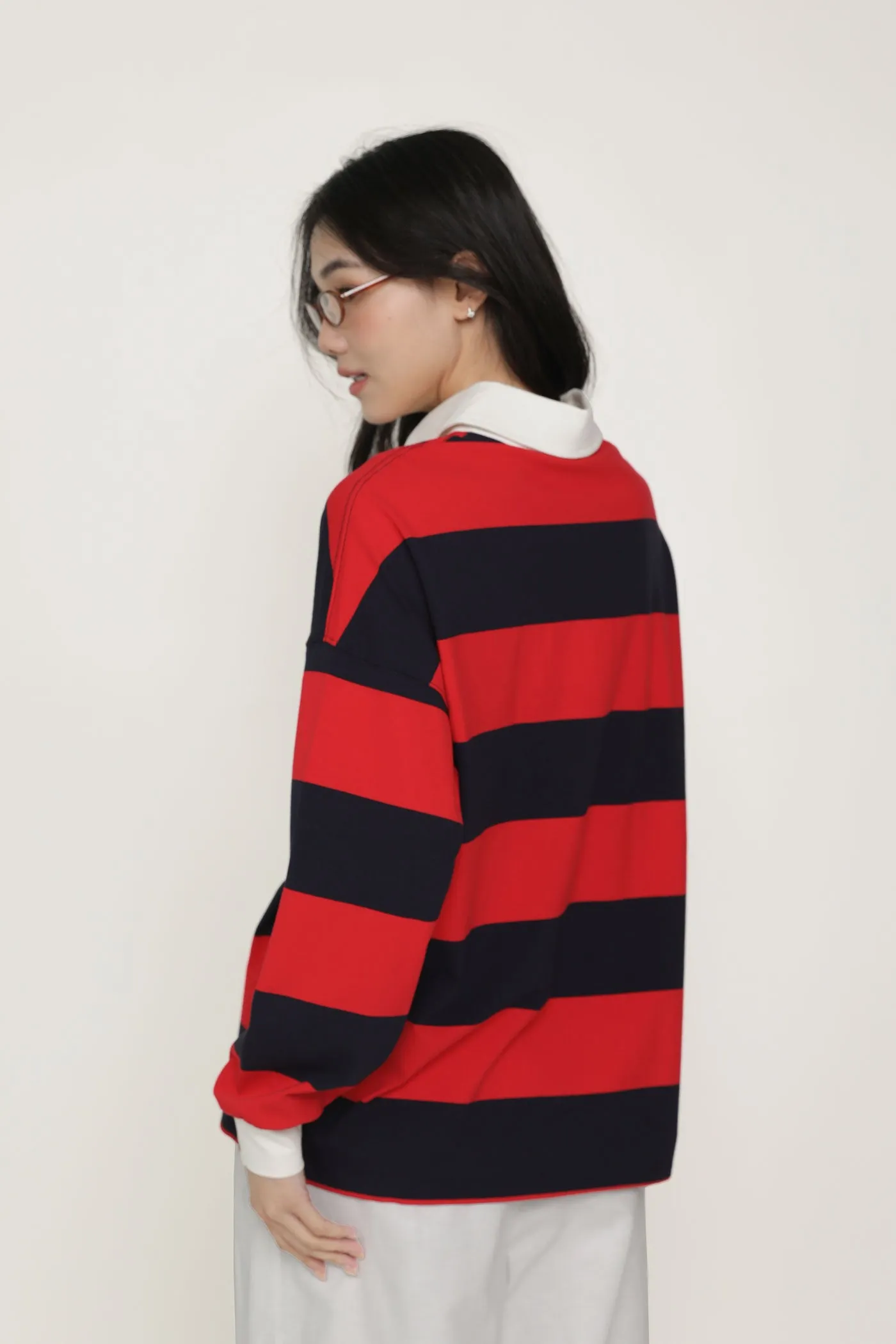 Leonard Oversized Long Sleeve Polo Shirt