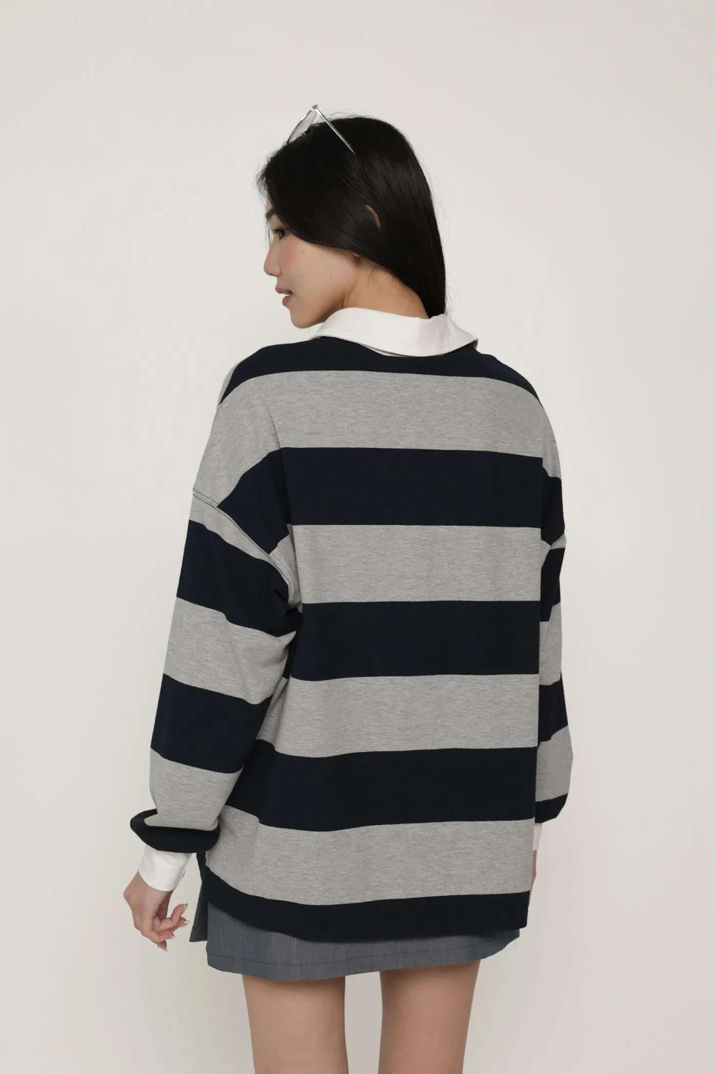 Leonard Oversized Long Sleeve Polo Shirt