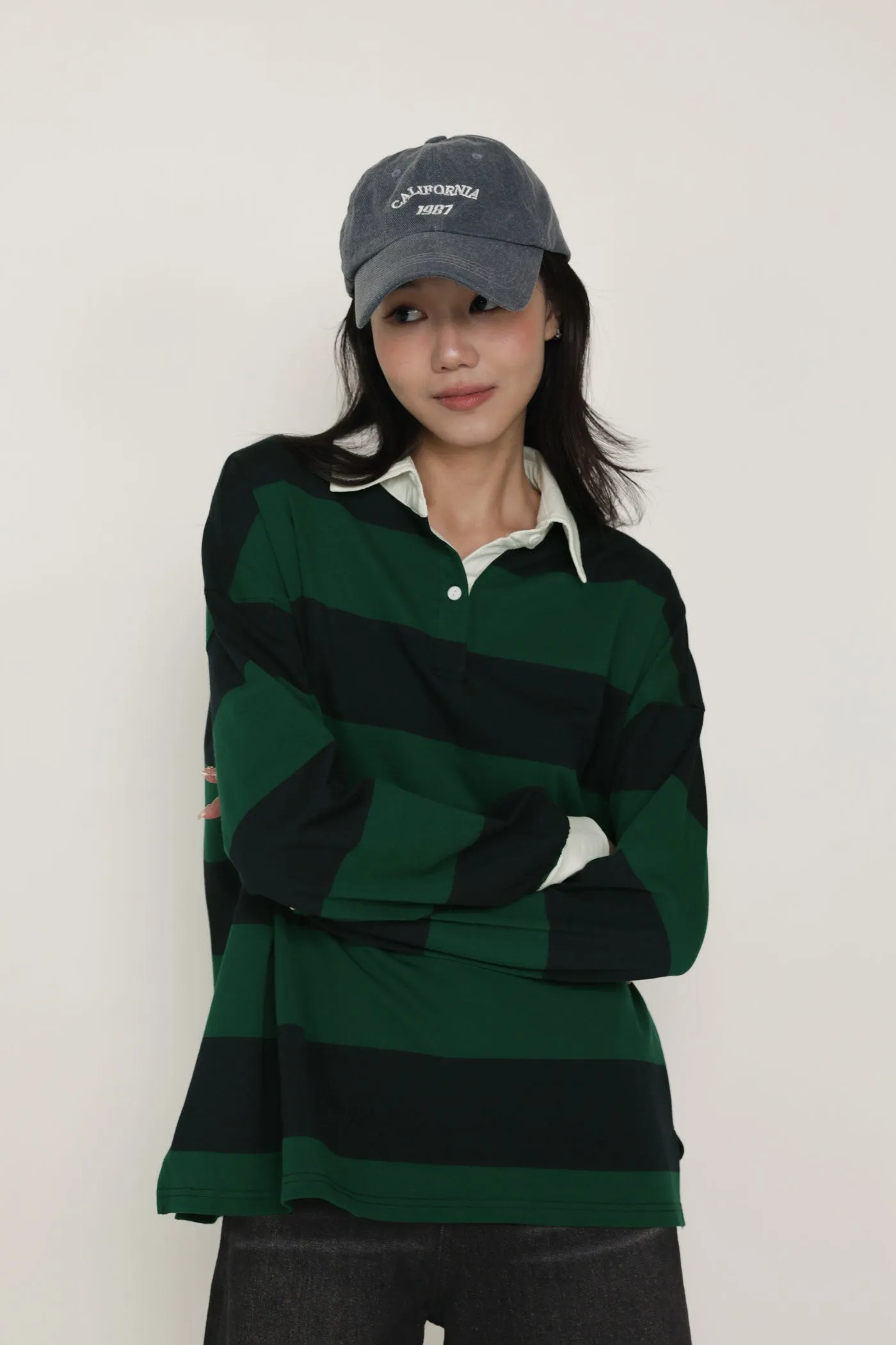 Leonard Oversized Long Sleeve Polo Shirt