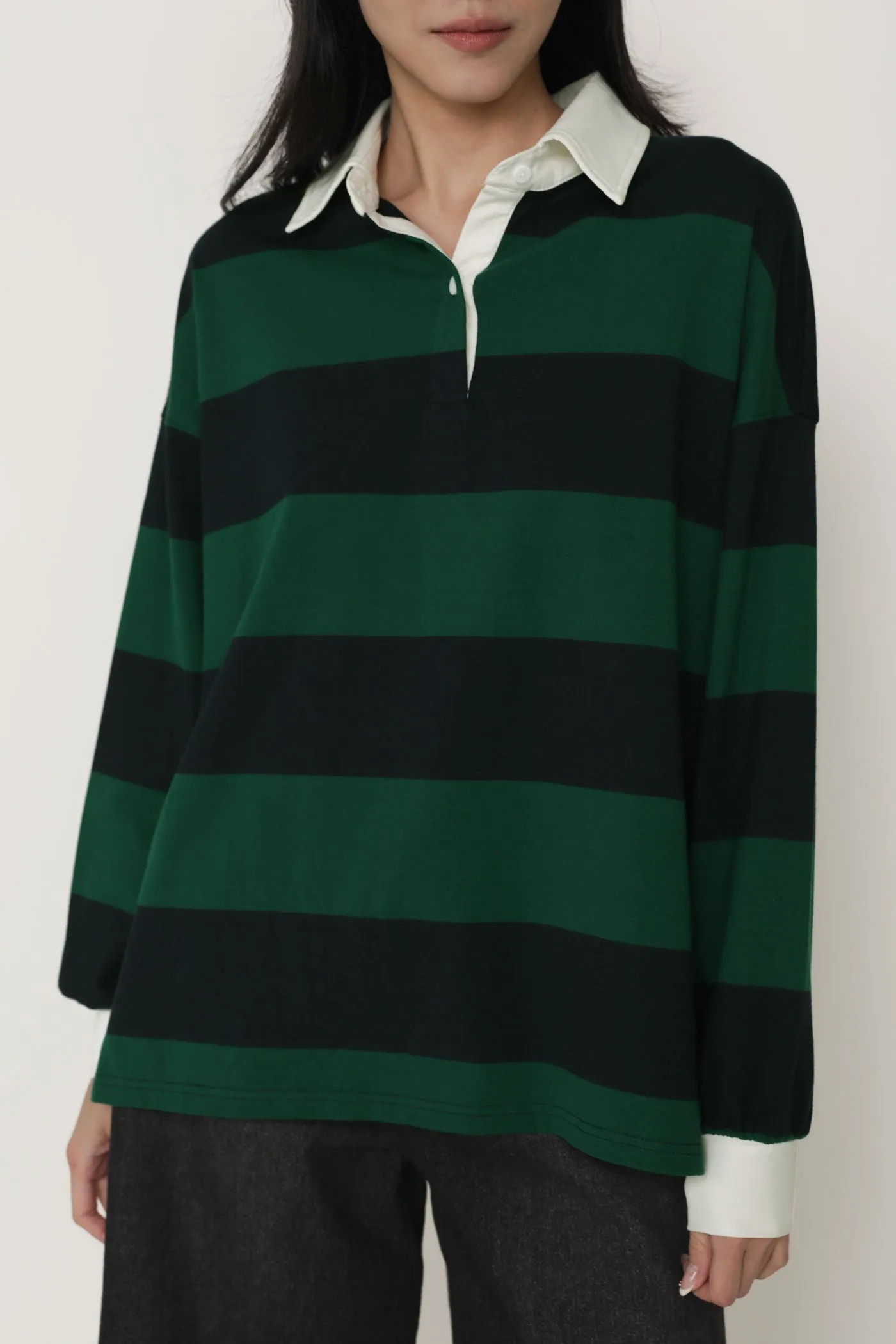 Leonard Oversized Long Sleeve Polo Shirt
