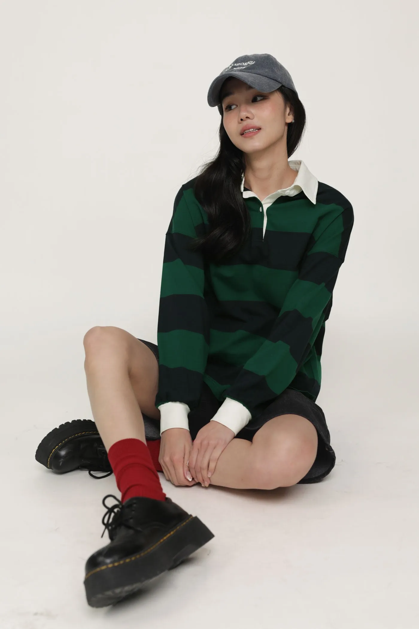 Leonard Oversized Long Sleeve Polo Shirt