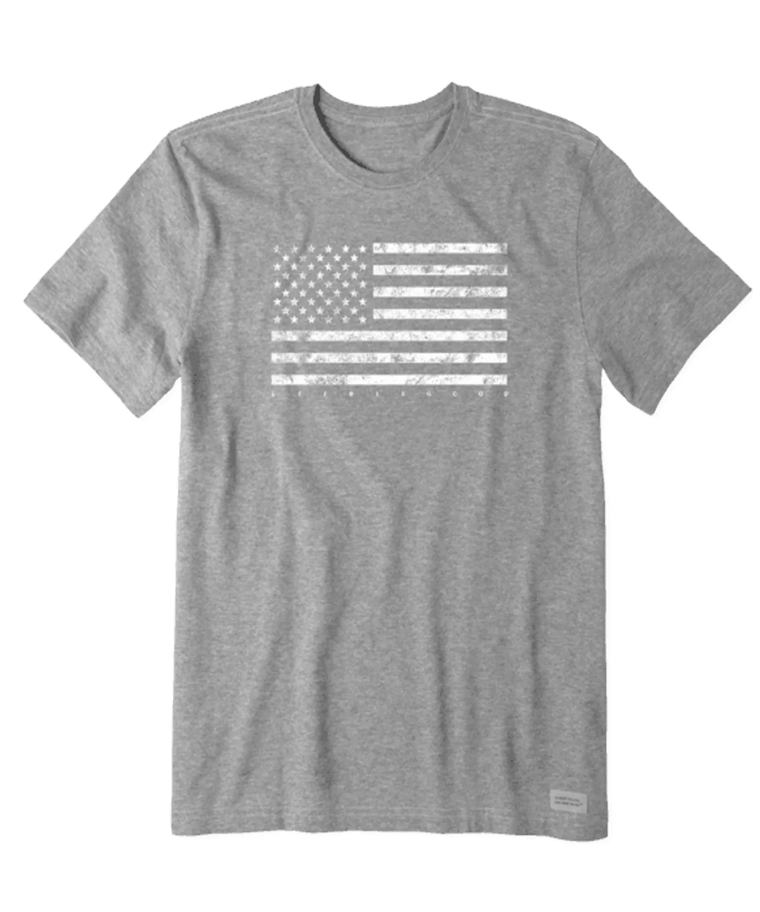 Life is Good Classic Flag USA Crusher Tee - Heather Gray
