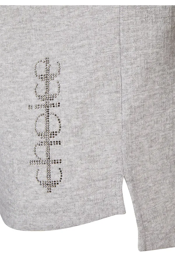 LIGHT GREY "CHOICE" BEDAZZLED T-SHIRT