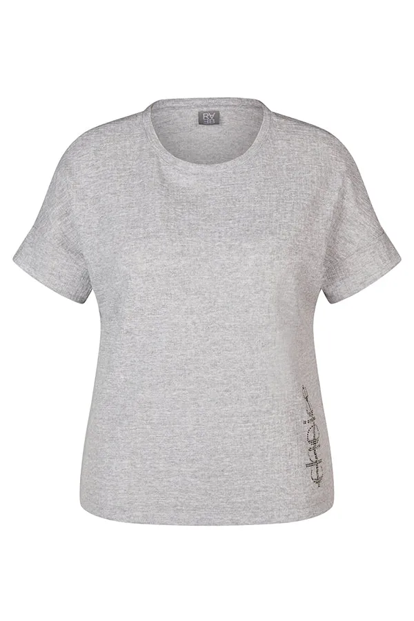 LIGHT GREY "CHOICE" BEDAZZLED T-SHIRT
