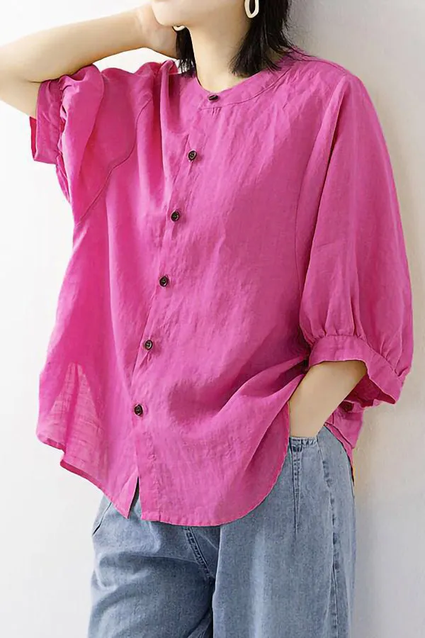 Loose Half-sleeved Lantern Sleeve Shirt