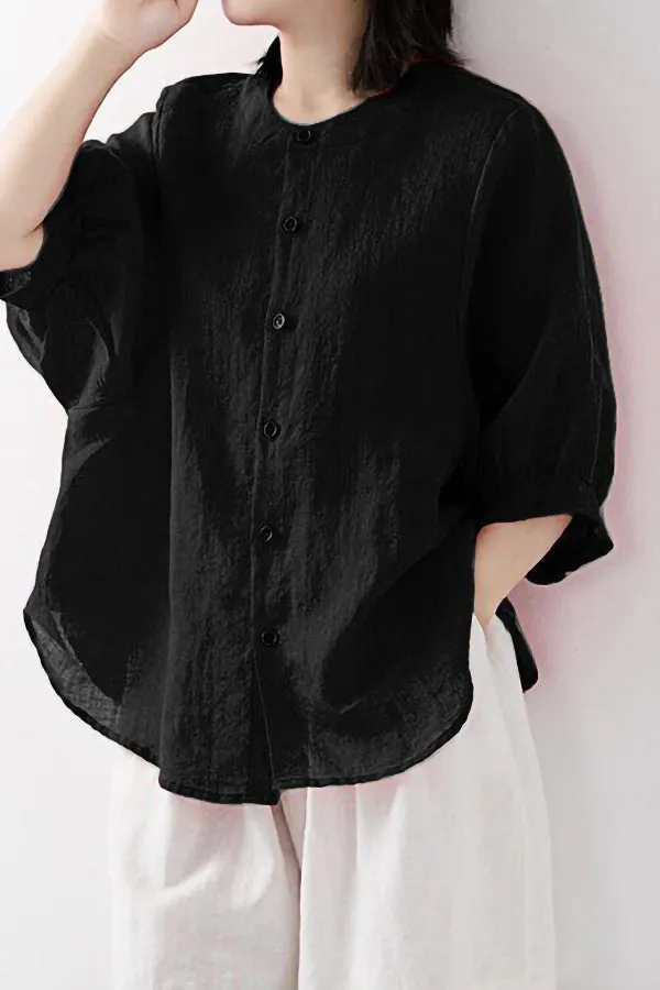 Loose Half-sleeved Lantern Sleeve Shirt