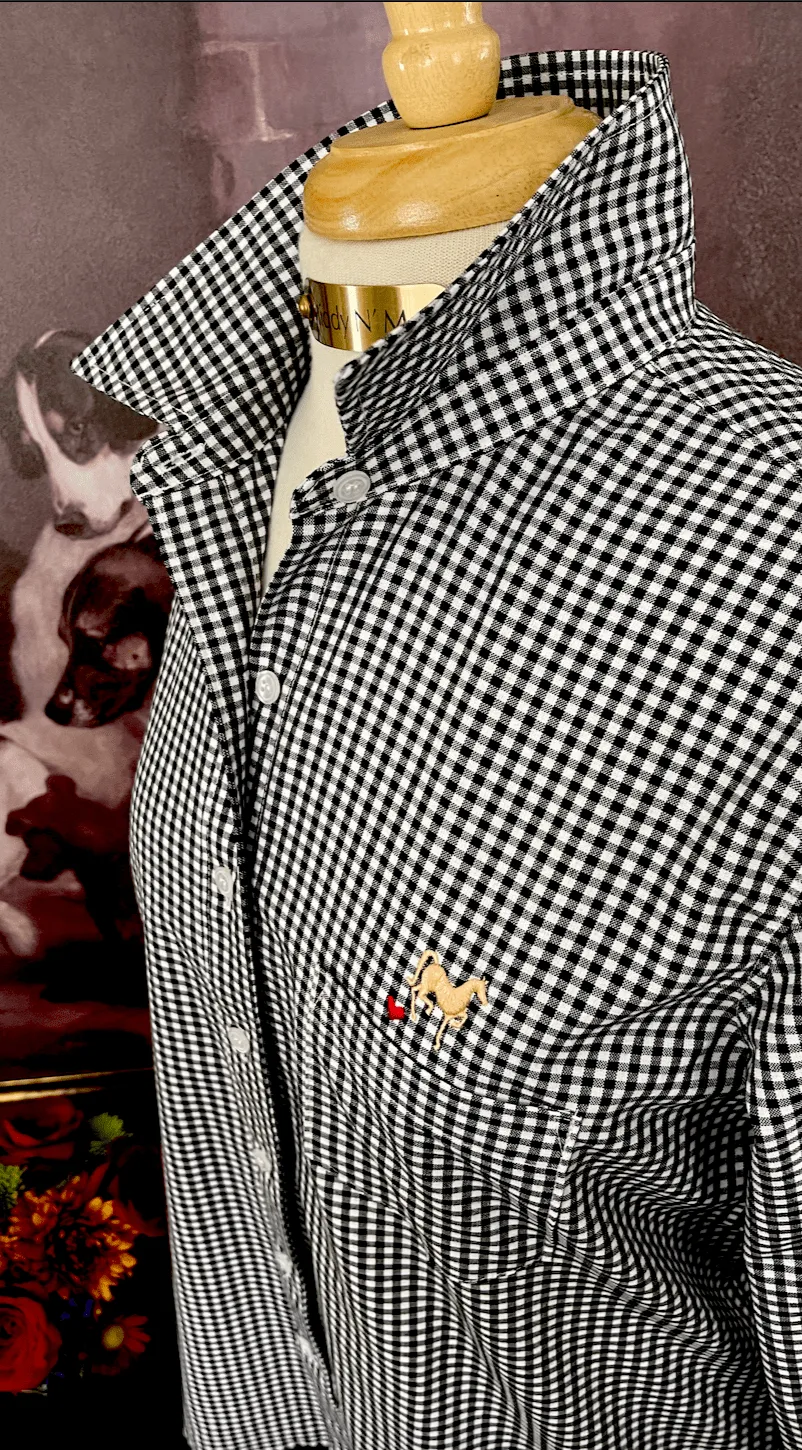 LOVE MIDDY SHIRT IN BLACK GINGHAM