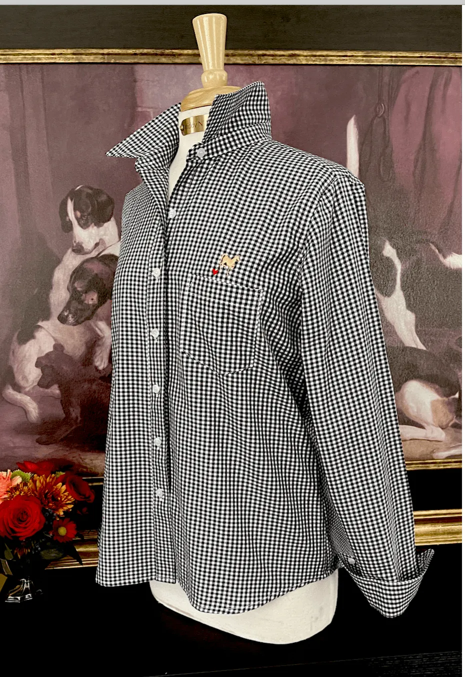 LOVE MIDDY SHIRT IN BLACK GINGHAM