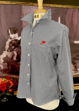 LOVE MIDDY SHIRT IN NAVY GINGHAM