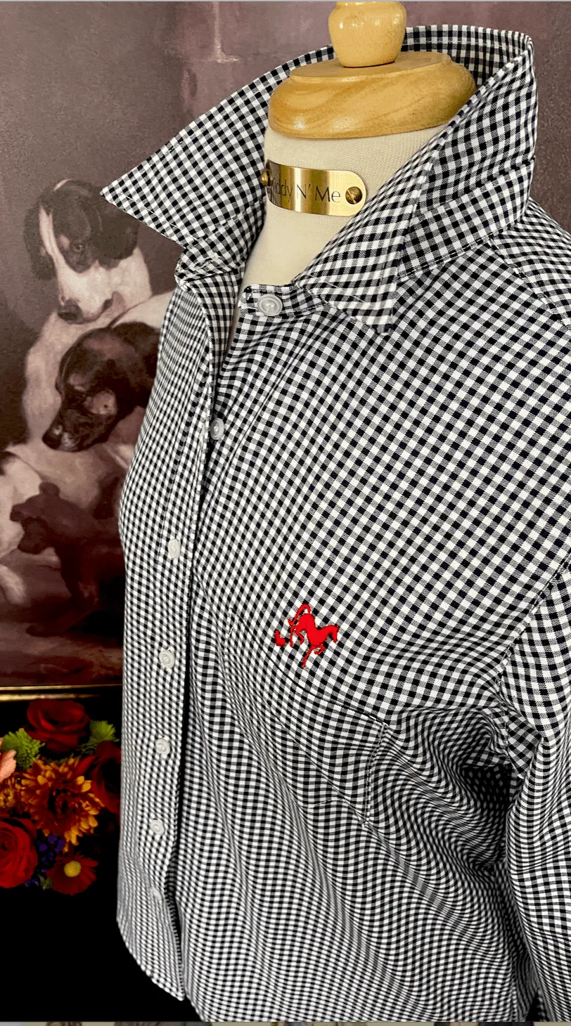 LOVE MIDDY SHIRT IN NAVY GINGHAM