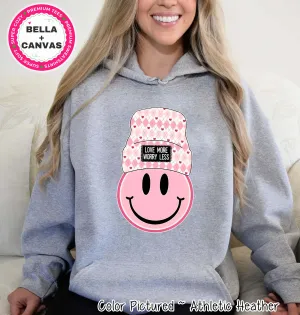 Love More Worry Less Preppy Valentine Tee or Sweatshirt