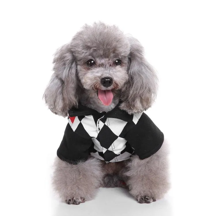 Magician Dog Costume Halloween Pet Poker Magic Clothes for Dog Cat Costume Jumpsuits Jacket Coat Cat Funny Apparel