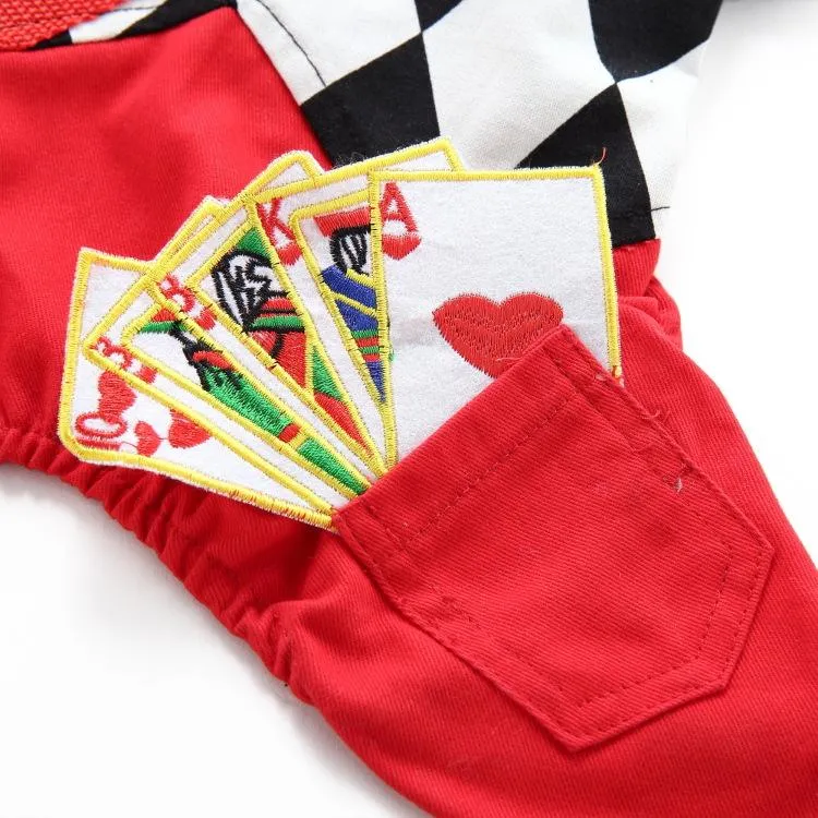 Magician Dog Costume Halloween Pet Poker Magic Clothes for Dog Cat Costume Jumpsuits Jacket Coat Cat Funny Apparel