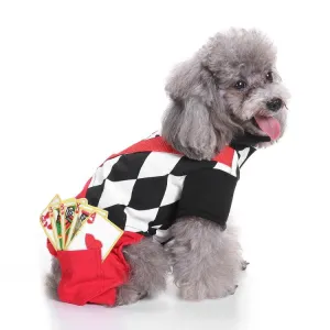Magician Dog Costume Halloween Pet Poker Magic Clothes for Dog Cat Costume Jumpsuits Jacket Coat Cat Funny Apparel
