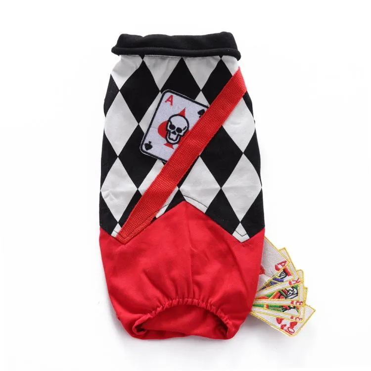 Magician Dog Costume Halloween Pet Poker Magic Clothes for Dog Cat Costume Jumpsuits Jacket Coat Cat Funny Apparel