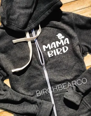 Mama Bird Zipper Hoodie - Mom Hoodie - Mom Sweatshirt - Gifr For Mom - Women's Hoodie - Mom Sweatshirt - Mom Shirt