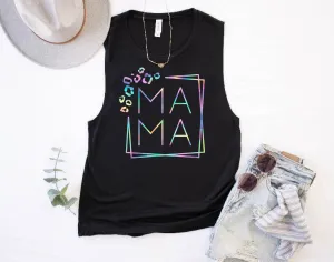 Mama Leopard Rainbow Tank | Womens Yoga Tank