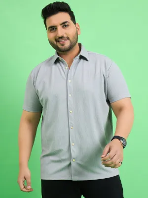 Men Plus Size Cascade Grey Solid Shirt