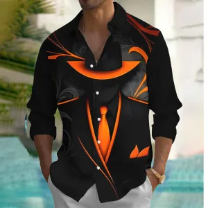 Men's Art Printed Long Sleeve Shirts