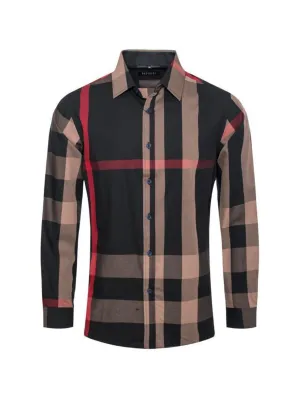 Men’s Black/Beige Berry Print Shirt