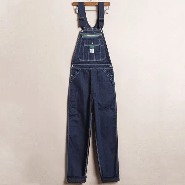 Men's casual loose green zipper bib overalls Male plus large size denim jumpsuits Huge pants