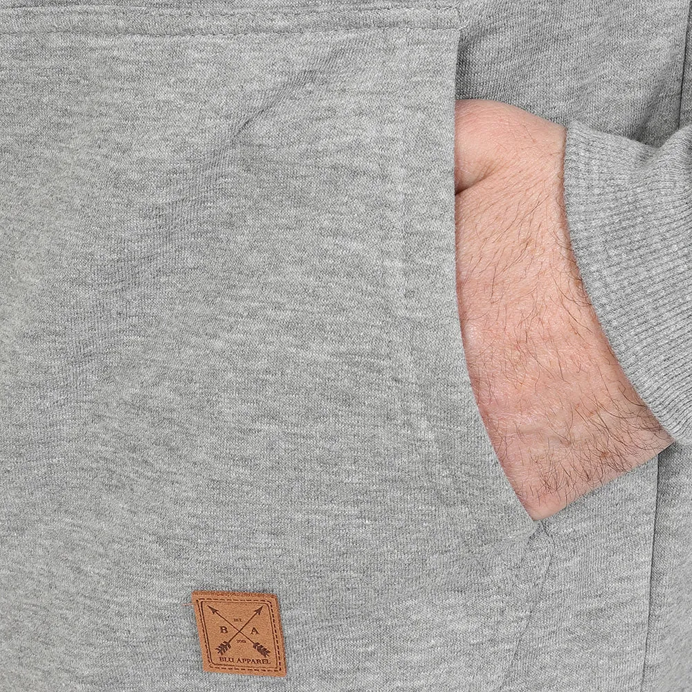 Men's Full Zip Fleece Hoodie - Grey