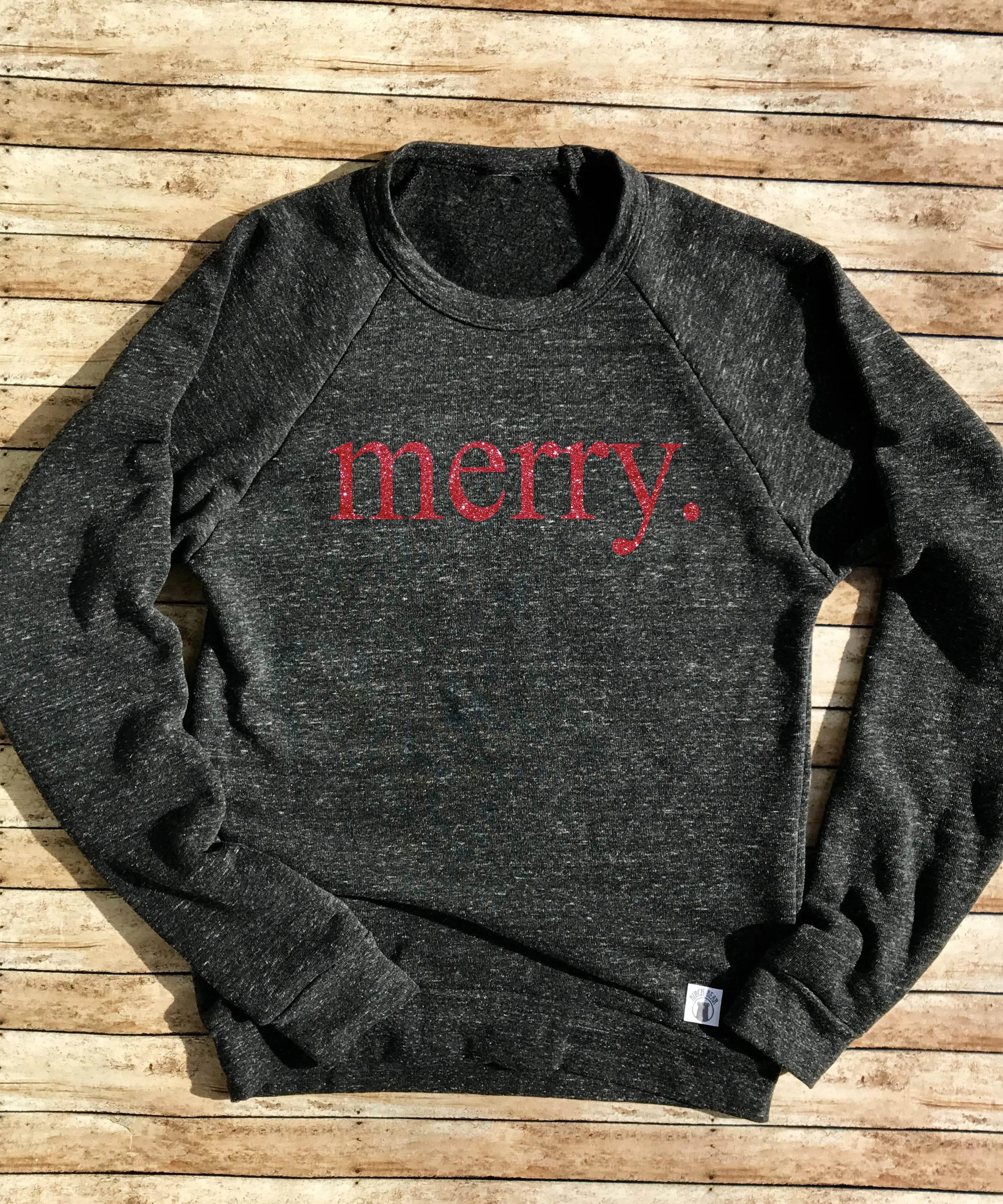 Merry Red Glitter Sweatshirt | Unisex Christmas Sweatshirt