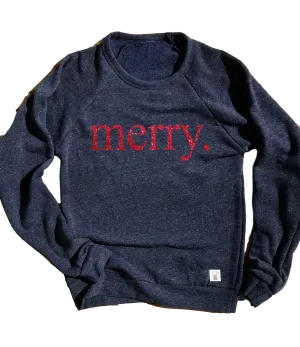 Merry Red Glitter Sweatshirt | Unisex Christmas Sweatshirt