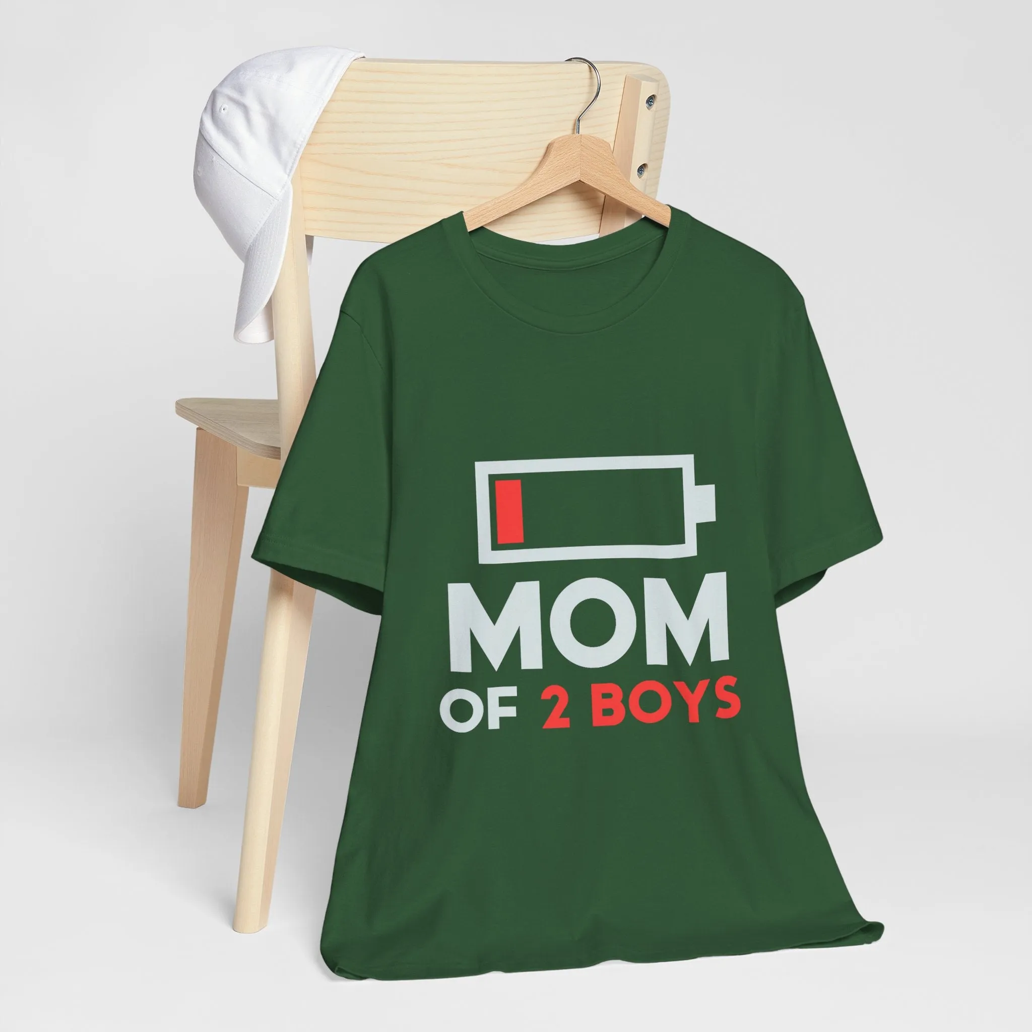 Mom Of 2 Boys T-Shirt - Unisex Garment-Dyed Tee