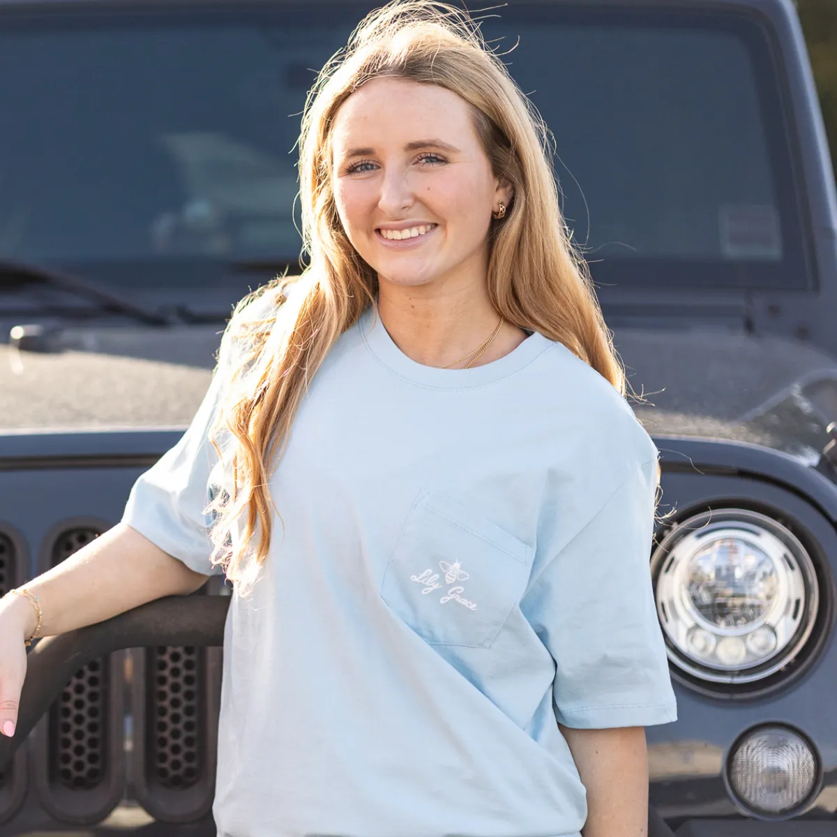 Mountain Scene Jeep- Forest Sunrise T-Shirt