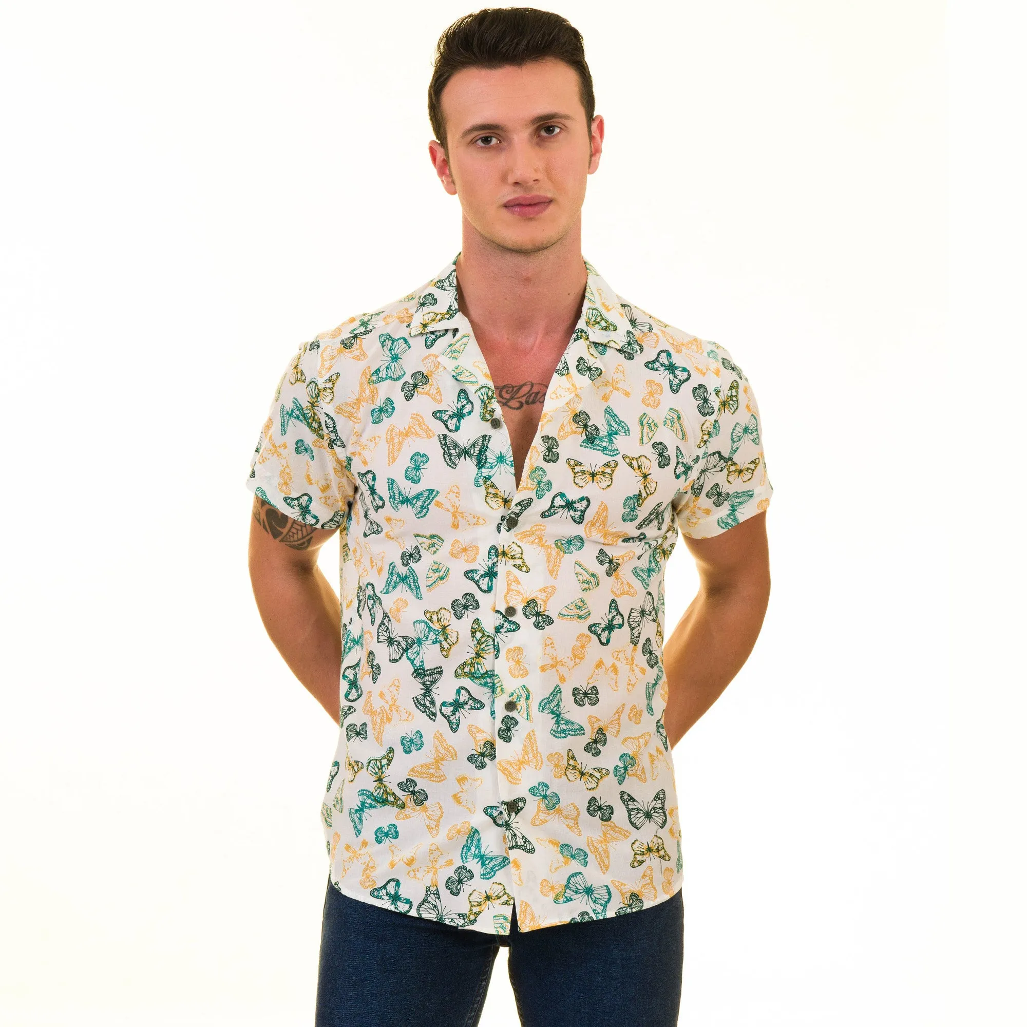 Multi Color European Made & Designed Hawaiian Summer Shirts For Men