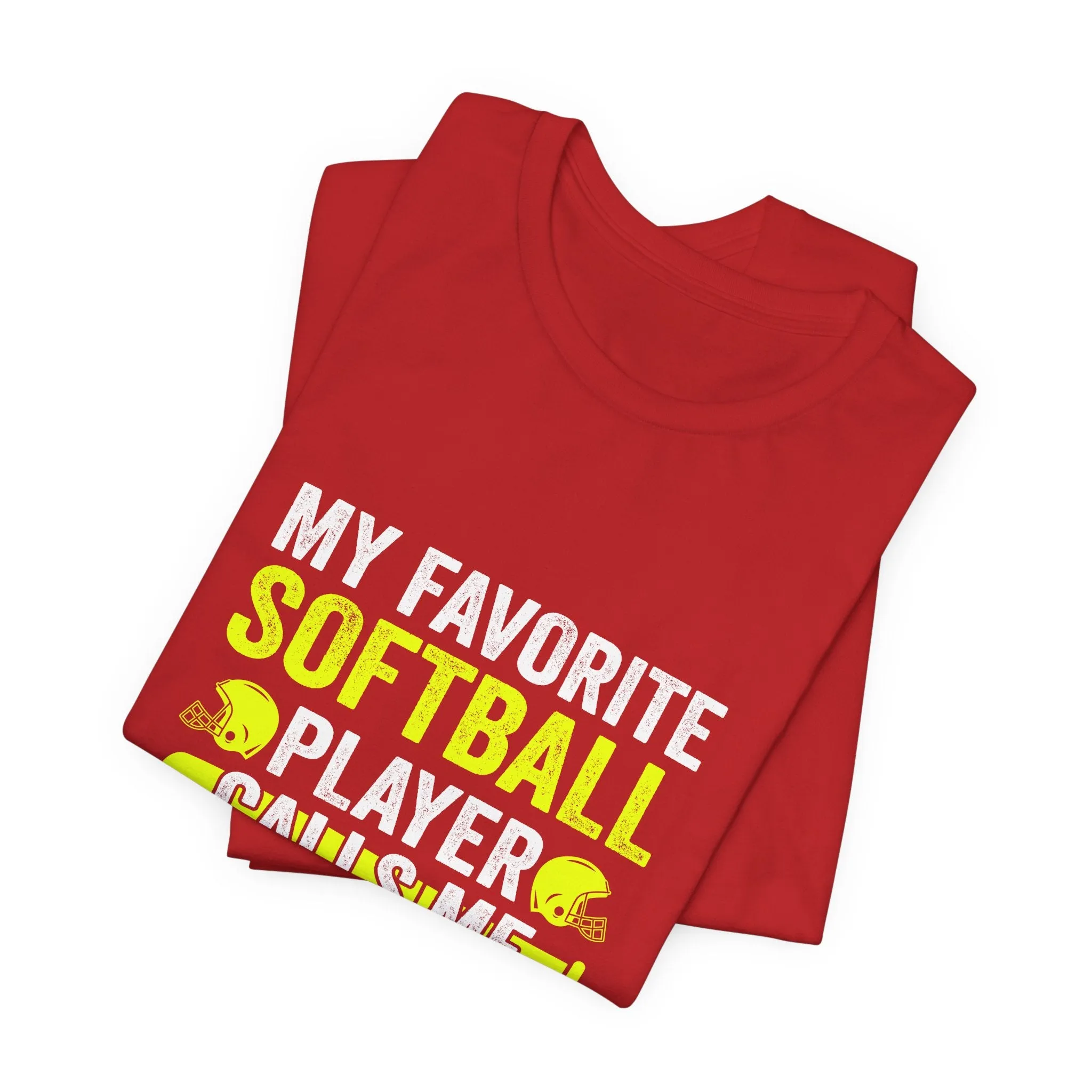 My Favourite Softball Player Calls Me Mom T-Shirt - Unisex Garment-Dyed Tee