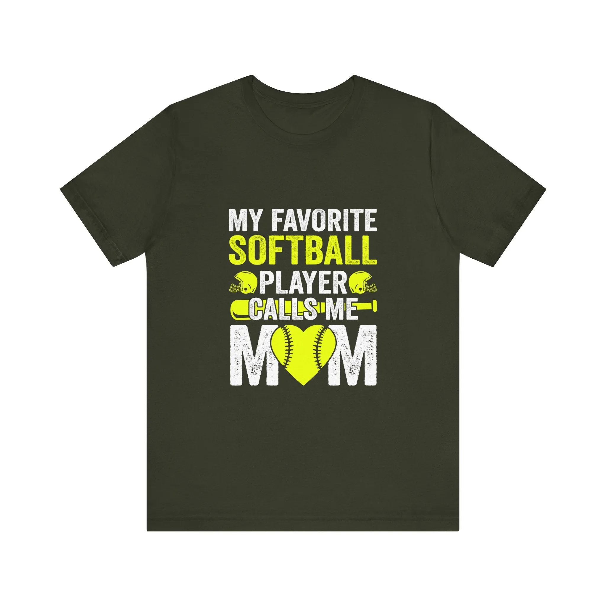My Favourite Softball Player Calls Me Mom T-Shirt - Unisex Garment-Dyed Tee