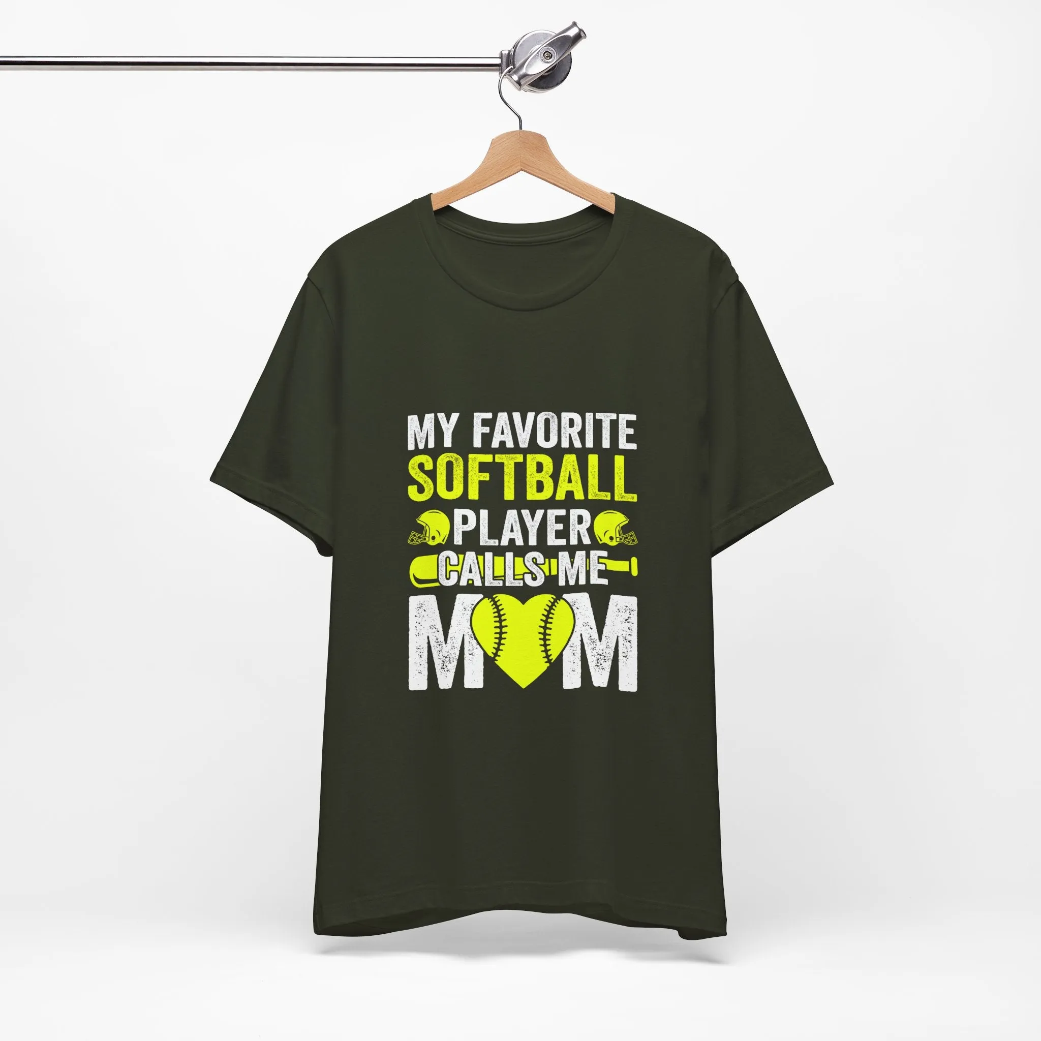 My Favourite Softball Player Calls Me Mom T-Shirt - Unisex Garment-Dyed Tee