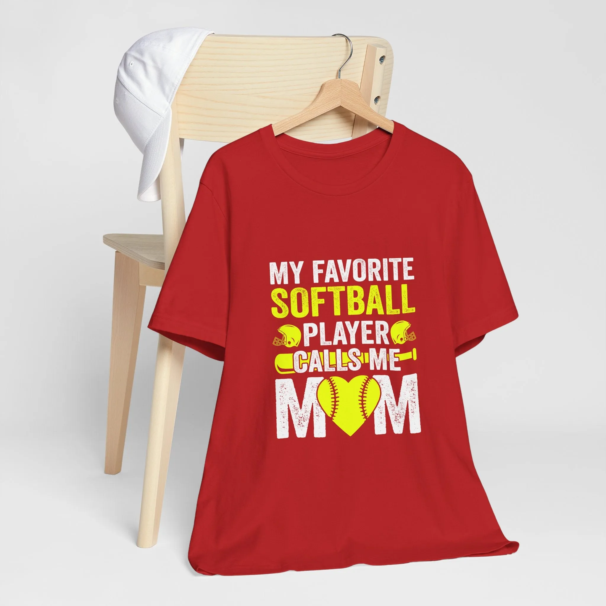 My Favourite Softball Player Calls Me Mom T-Shirt - Unisex Garment-Dyed Tee