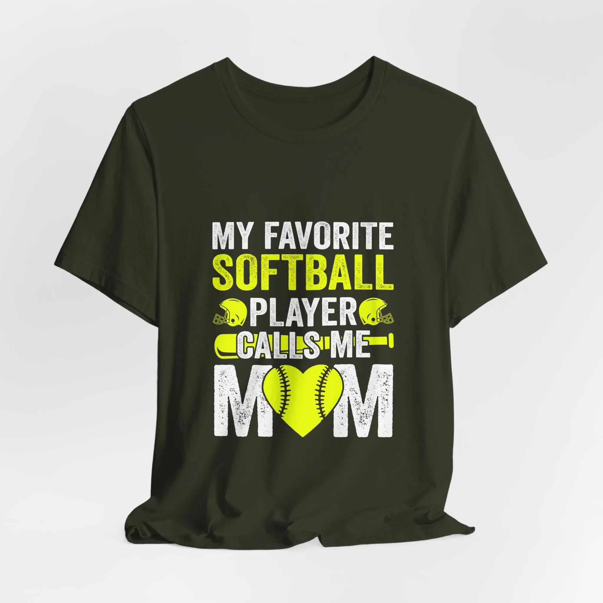My Favourite Softball Player Calls Me Mom T-Shirt - Unisex Garment-Dyed Tee