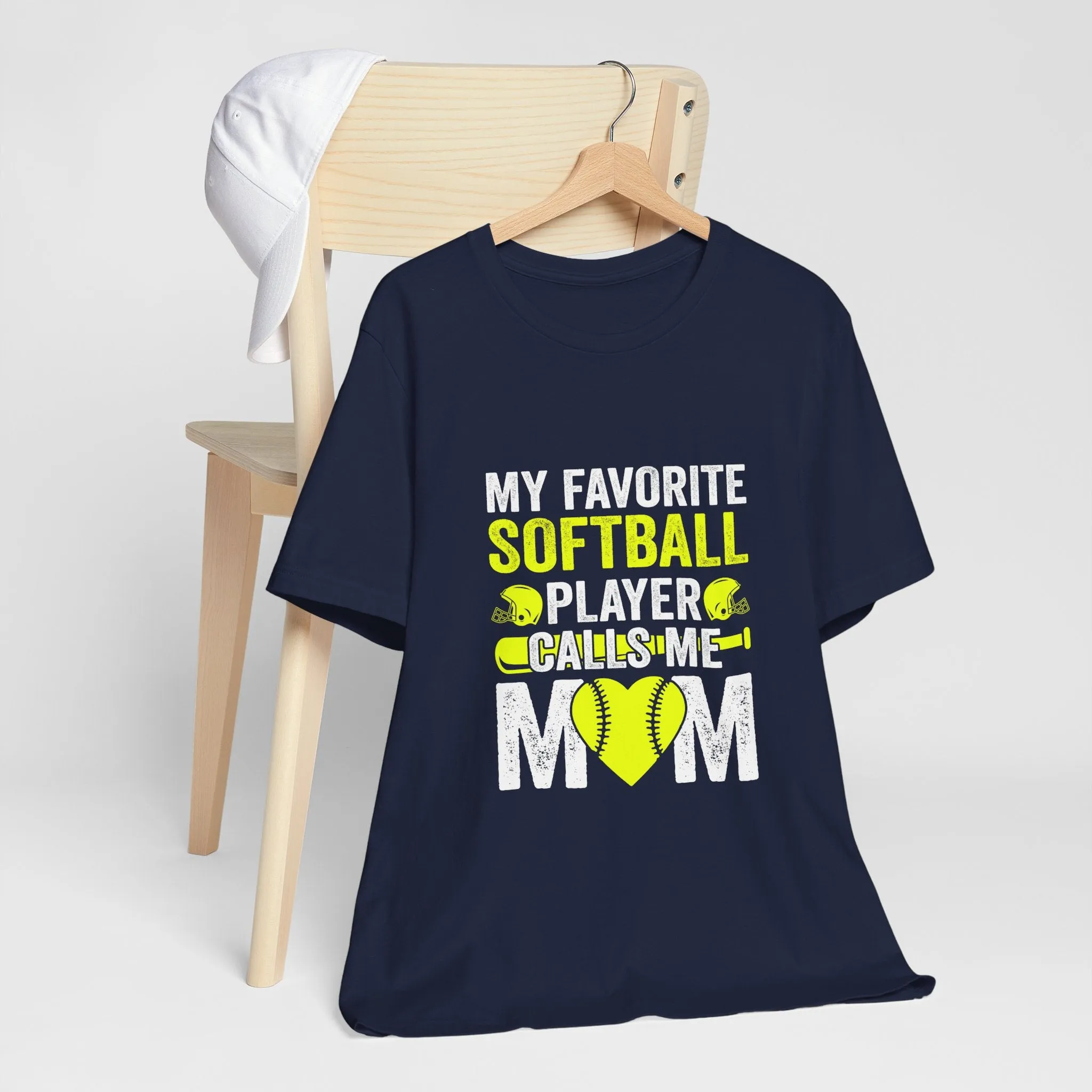 My Favourite Softball Player Calls Me Mom T-Shirt - Unisex Garment-Dyed Tee