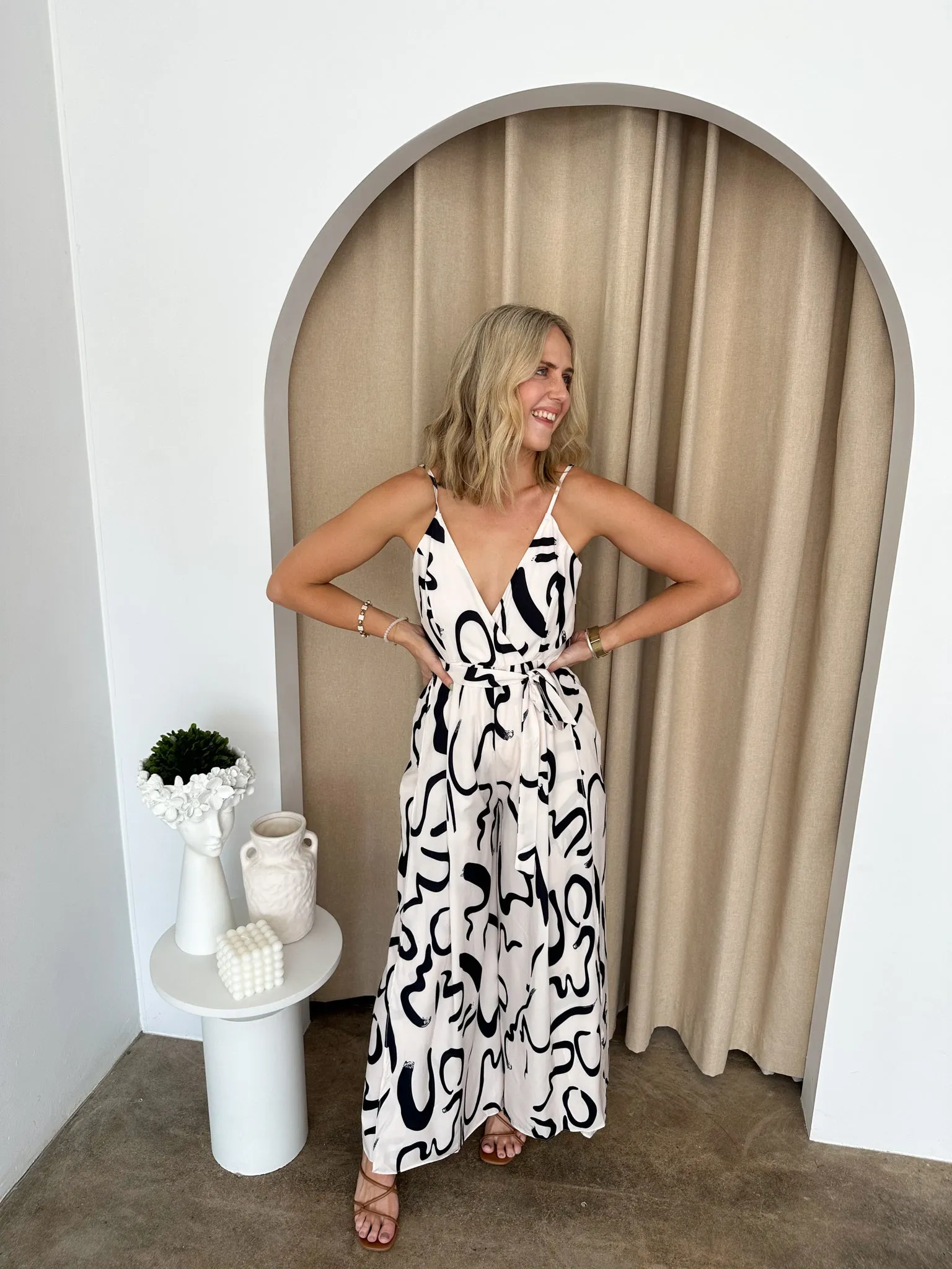 Nala Jumpsuit- Black/off white