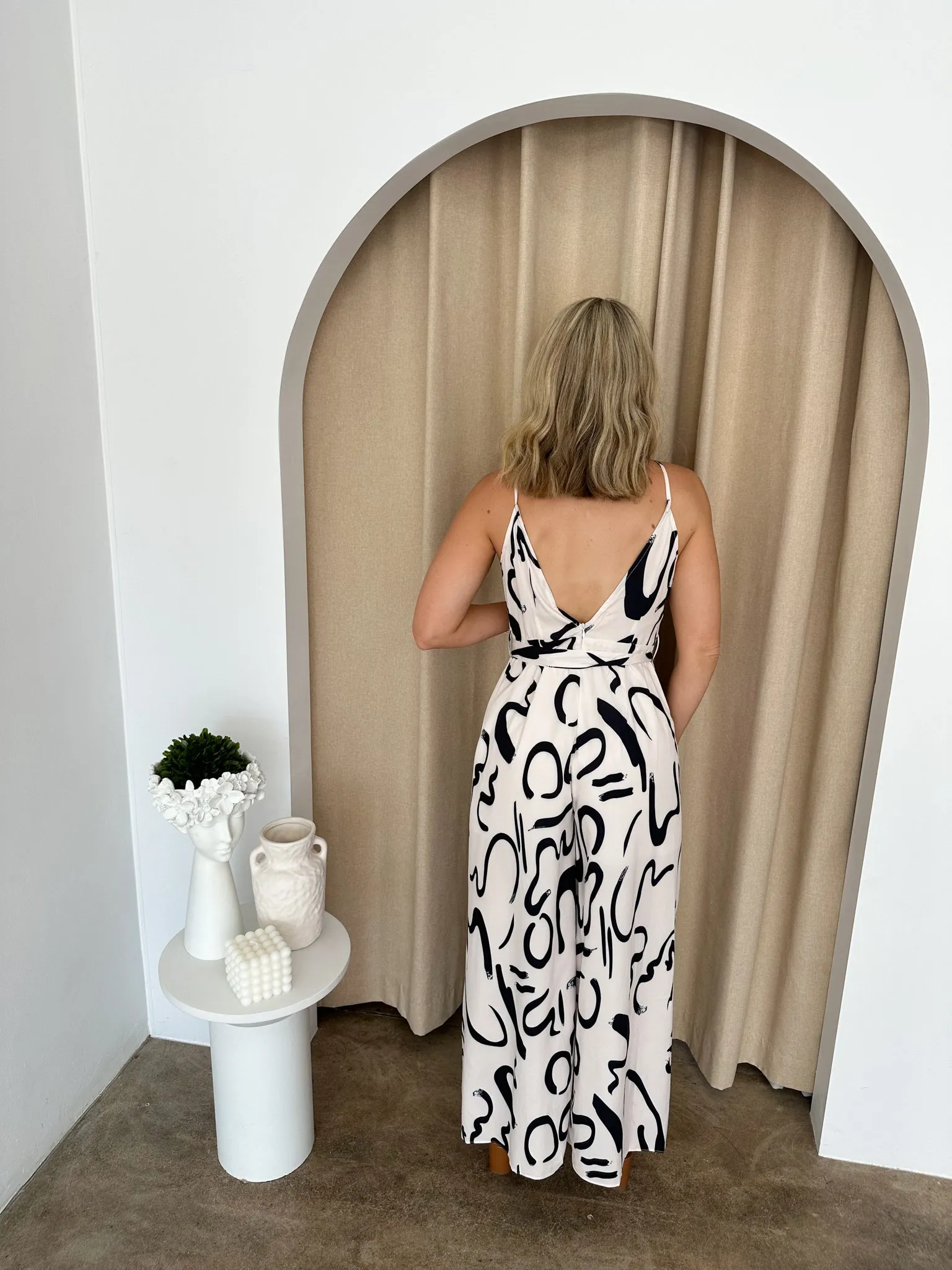 Nala Jumpsuit- Black/off white