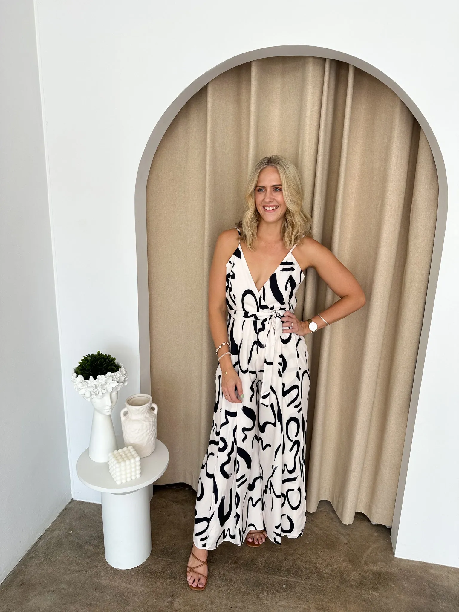 Nala Jumpsuit- Black/off white