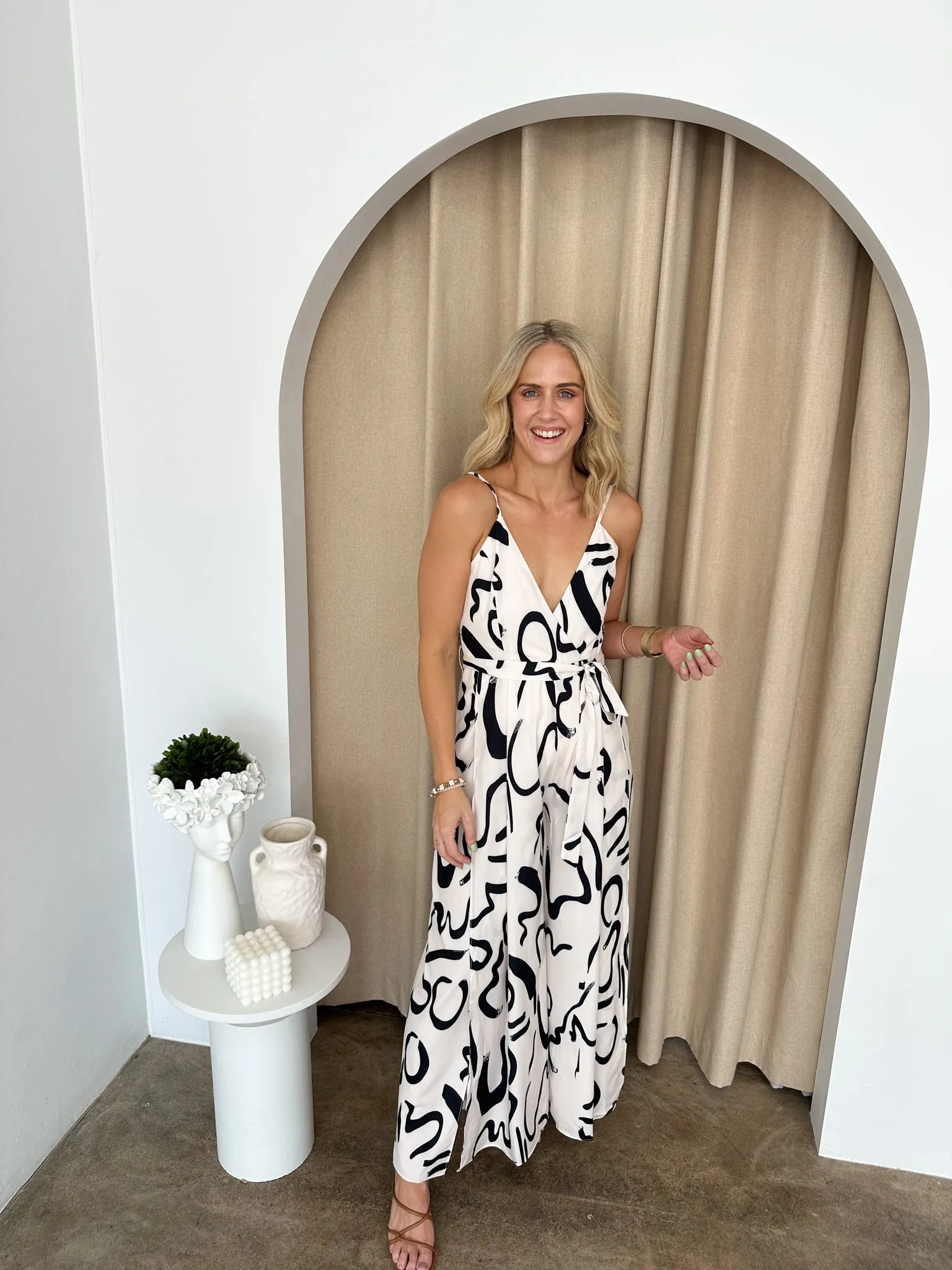 Nala Jumpsuit- Black/off white