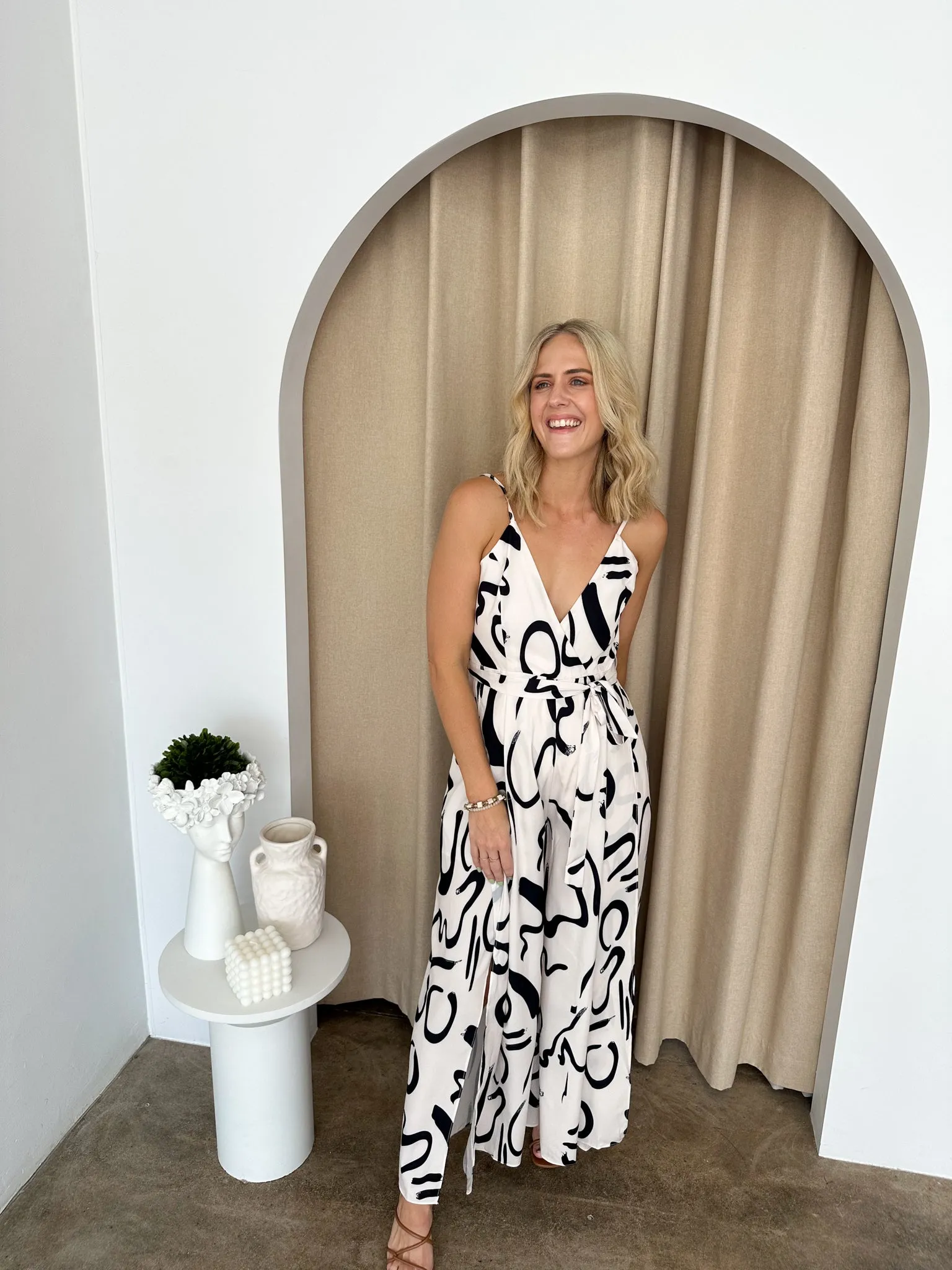 Nala Jumpsuit- Black/off white