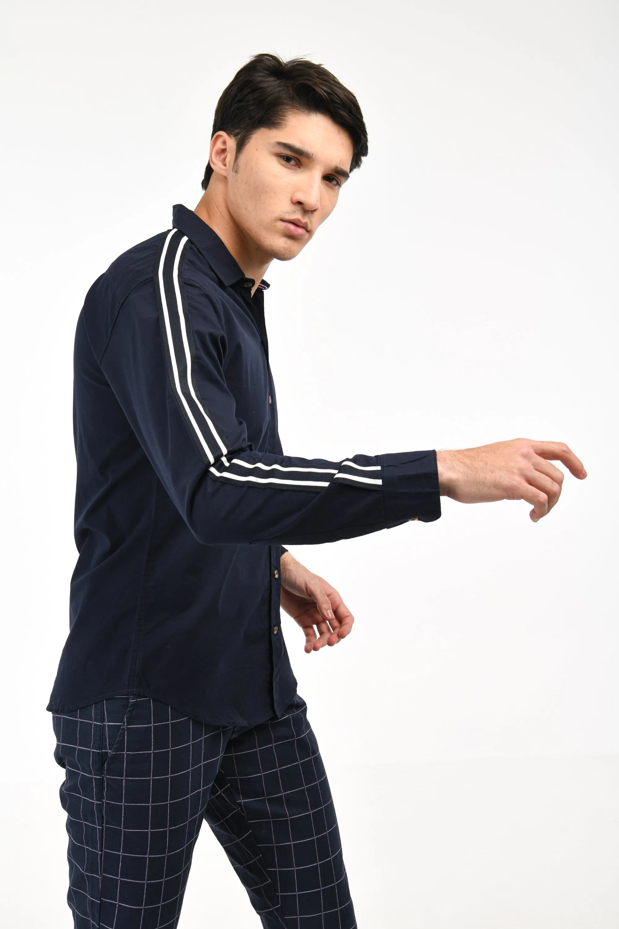 Navy Taped Shirt