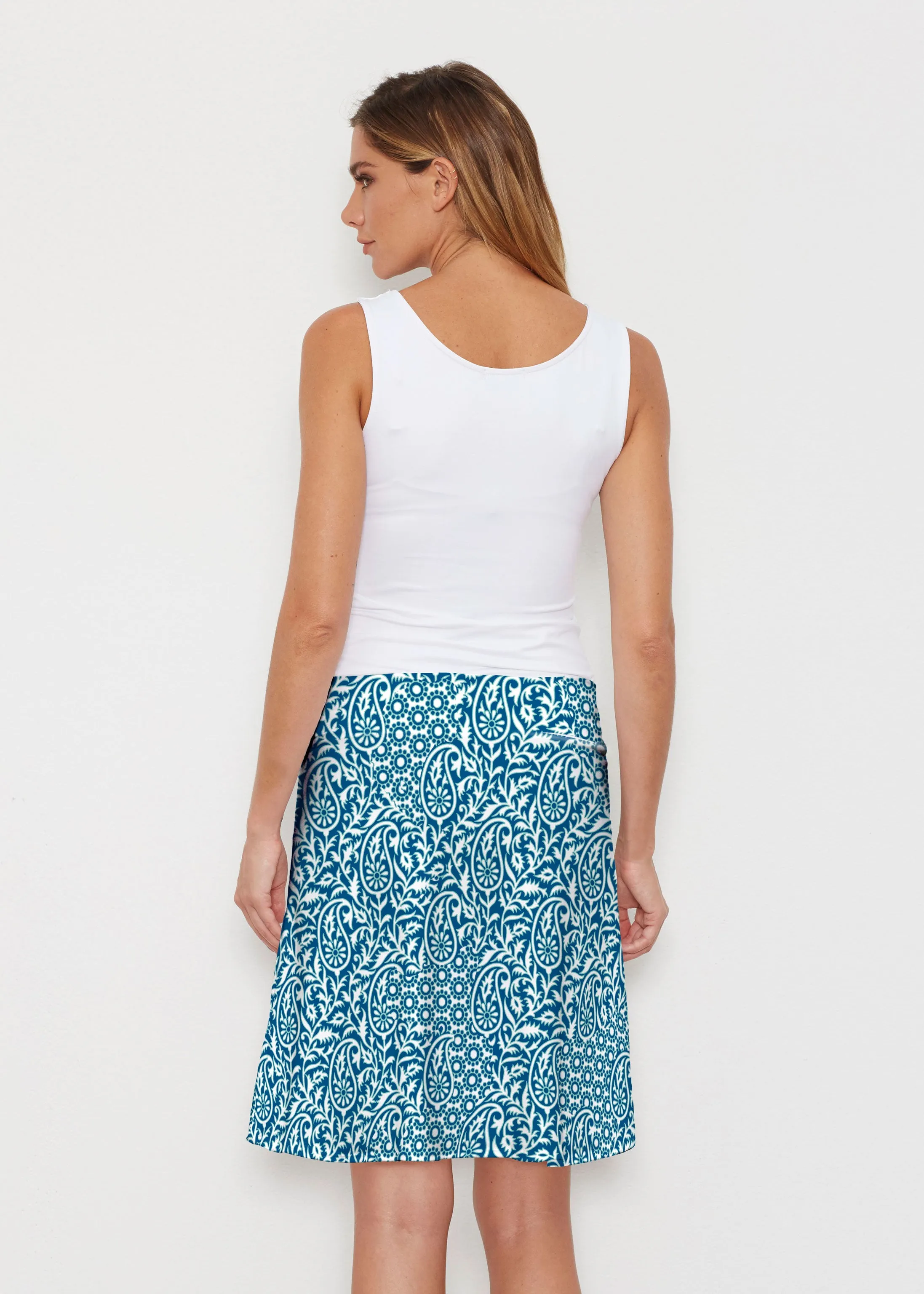 Oakley Blue (8114) ~ Silky Brenda Skirt 21 inch