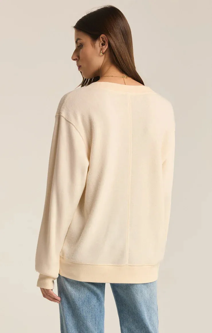 Off The Clock Cozy Sweatshirt - Sea Salt