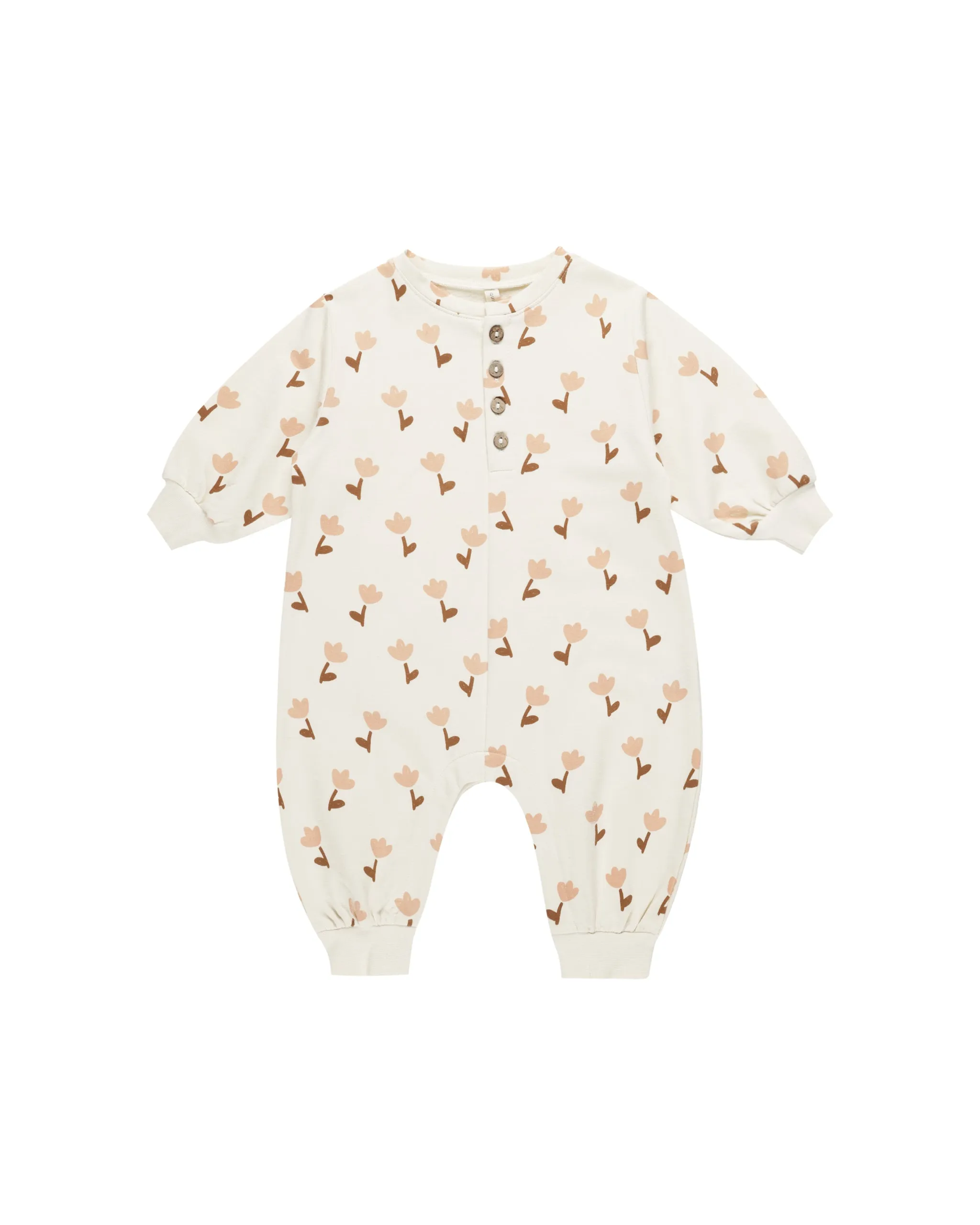 ORGANIC Relaxed Fleece Jumpsuit || Tulips