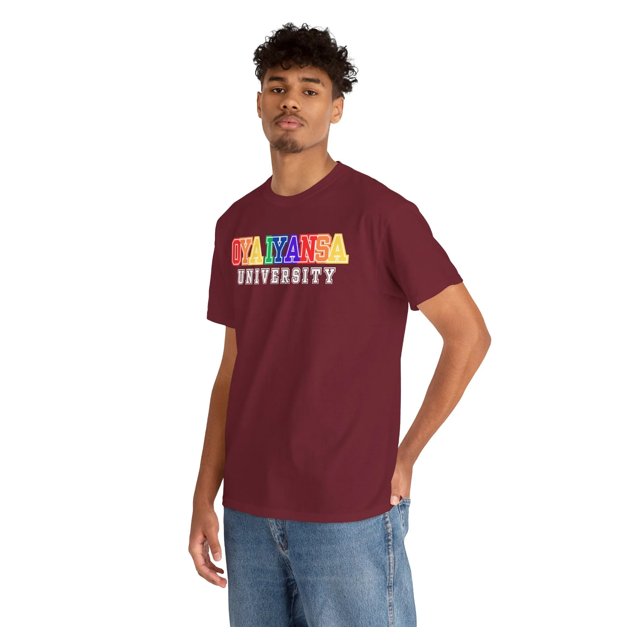 Oya Iyansa University Unisex Heavy Cotton Tee - Vibrant Campus Style Shirt