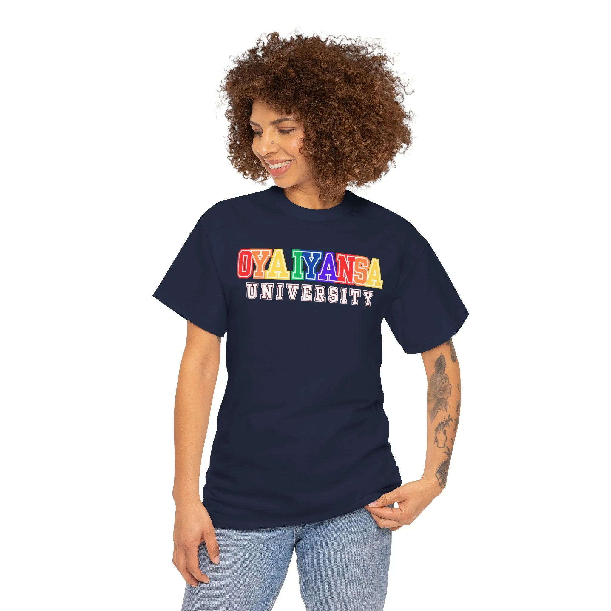 Oya Iyansa University Unisex Heavy Cotton Tee - Vibrant Campus Style Shirt